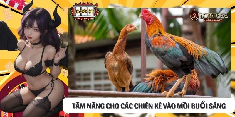 Tắm nắng cho các chiến kê vào mỗi buổi sáng